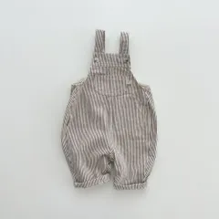 ☆ ブラック×ストライプ ☆ 90cm ☆ オーバーオール nakoa3600 オーバーオール つなぎ 子供服 キッズ パンツ 長ズボン 女の子 サロペット ボトムス オールシーズン ジーンズ ロングパンツ デニムパンツ ポケット 男女兼用 ベビー服