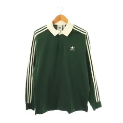 アディダスオリジナルス adidas originals ラグビーポロシャツ 長袖 XL グリーン IZ2468 /HK ■OS ■SH