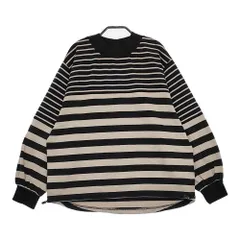 le colis ボーダー モックネック 裾ドローコード カットソー ブラック ベージュ レディース ルコリ【中古】5-0513M♪