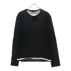 Y's (ワイズ) 裾デザイン クルーネック 長袖Tシャツ コットンニット カットソー ブラック MM-T71-077-3のサムネイル