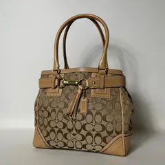 2509-33｜美品｜コーチ シグネチャー ハンドバッグ ライトブラウン
