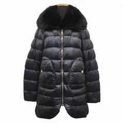 美品✨ヘルノダウンコートニット切替シャイニーブラック40/L
