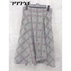 ◇ Doux archives ドゥ アルシーヴ チェック 膝下丈 フレア スカート サイズM グレー系 レディース 【中古】 【1002801792138】のサムネイル
