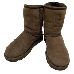 【美品】UGG アグ (23) ムートンブーツ ミディアムブーツ ボア 本革 レザー 定番デザイン