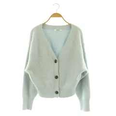 スナイデル SNIDEL 23AW フォックスファーオフショルカーディガン ニット 長袖 Vネック ONE ライトブルー /MY ■OS