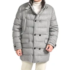 MOORER ムーレー / ZARBO-LS9 ダウンコート ダブルブレスト 秋冬 アウター ウール カシミヤ ライトグレー イタリア製 420457