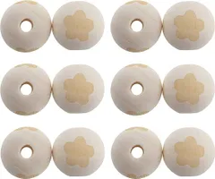 木綿細工 ウッドビーズ 花 60個 レーザー加工 アクセサリーパーツ DIY 手芸用品 20mm