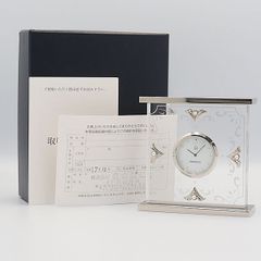 新品未使用】SEIKO セイコー 置時計 HR592W 白大理石枠 クリスタル