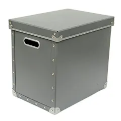 安達紙器 収納ケース 硬質パルプ ボックス フタ式 大 (幅25.5×奥行36 ...