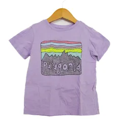 パタゴニア 半袖Ｔシャツ トップス ロゴT アウトドアウエア キッズ 女の子用 3Tサイズ 紫×ピンク patagonia 【中古】