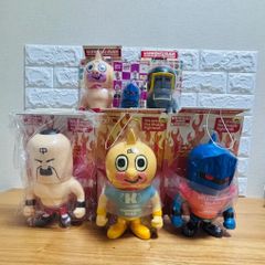 ナムコ ソフビ　ねじ巻き　ゼンマイ　フィギュアセット ナムコ ねじ巻き人形セット パックマン マッピー プーカ ファミコン