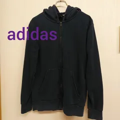 adidas　アディダス　ネイビー　ジップアップパーカー　サイズ素材不明　古着