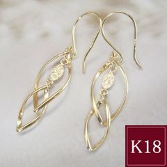 スタージュエリー K10YG ターコイズ 雫型 揺れるデザインピアス 1.36g 