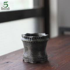 3Dプリント鉢 3Dプリンター鉢 作家鉢 植木鉢 Green5【Green5アンティーク塗装02】66mm
