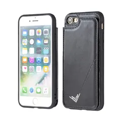 【特価商品】iphone8 /iphone7 (第2世代) 対応 SE2 APPLE スマホバックカバー（ / ブラック (2020) ）手作り お洒落シンプル SE 軽量 耐久性 iPhone カード収納 手帳型ケース スタンド機能付き 財布型 】背面カード