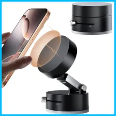 【人気商品】ホルダー 車 強力磁石 車 スマホ 取り付け簡単 家庭用/車用 マグネット車載ホルダー スマホほるだー車 携帯ホルダー 折り畳み式 MagSafe対応 全機種/全車種対応 吸盤 スマホスタンド (黒) 真空スマホホルダー ZIZIXIXI