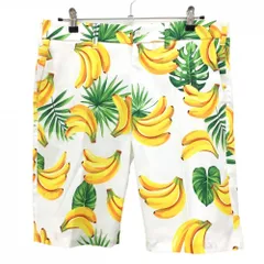 ★SALE価格★ラウドマウス ハーフパンツ 白×イエロー  バナナホワイト メンズ LL ゴルフウェア LOUDMOUTH