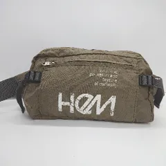 ◇ HeM ヘム ロゴプリント 無地 ラウンドジップ ウエストバッグ グレー メンズ E  【1308160034446】