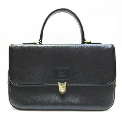 ヴィンテージ Burberrys バーバリーズ レザー ハンドバッグ トートバッグ ノバチェック オールド シルバー金具 ブラック 黒 鞄 保管品 レディース E276LF