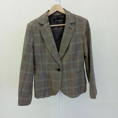 【大きいサイズ】　マサキマツシマ　ジャケット　レディース　レディースジャケット　3Lサイズ　茶色　チェック　千鳥格子　ワンボタン　結婚式 二次会 パーティー 冠婚葬祭 入園式 卒園式 入学式 卒業式 フォーマル 節句 お食い初め 七五三 誕生日 訪問 お呼ばれ