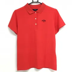★値下げ★【超美品】キャロウェイ 半袖ポロシャツ レッド ロゴ刺しゅう レディース L ゴルフウェア Callaway