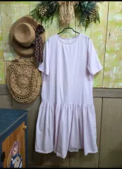 コットンポールシャーリングルーズドレス