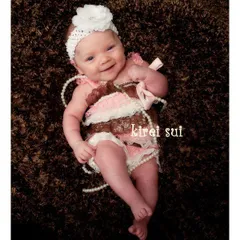 ★Kireisui★新品★レース　ピンク＆ブラウン＆ホワイト　肩紐　カバーオール★