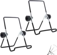 ozgram 2個セットブックスタンド カタログスタンド スマホスタンド タブレットスタンド PCスタンド 持ち運び便利 携帯スタンド 皿立て 本立て 写真立て 色紙(ブラック,  2個セット)