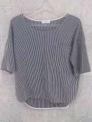 ◇ BEAUTY&YOUTH UNITED ARROWS ストライプ 七分袖 カットソー ネイビー ライトグレー レディース  【中古】 【1002796994258】