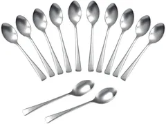 21998 ヨーグルトスプーン 珈琲 ステンレス 燕三条 【日本製】 増量 10本+2本 コーヒースプーン 下村企販