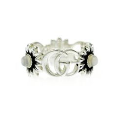 【中古】【箱付き】 GUCCI グッチ シルバー ダブルG マザーオブパール リング 4.3g 925刻印 414144 リング・指輪