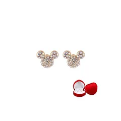 【新品】 C-Girls真珠屋 AAAAA級 キュービックジルコニア CZ ダイヤモンド ゴールド ディズニー Mickey ピアス ミッキー 七五三結婚式ウエディング シルバー 925 ホワイトディー 全品ラッピング 1