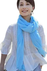 Rastole スカーフ ストール 春 夏 スタイリスト監修 レディース 大判 UVカット99％ 薄手 ガーゼ(スカイブルー)