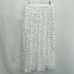 ◇ ⊂ niko and … ニコアンド ドット 水玉 ロング フレア スカート サイズ4 ホワイト レディース E  【1502030026719】