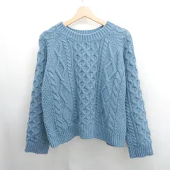 ◇ ⊇ LOWRYS FARM ローリーズファーム シンプル系 長袖 ニットセーター サイズM ライトブルー系 レディース E  【1507080000542】