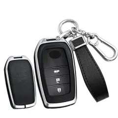 新品 [TECART] トヨタ専用 キーケース キーホルダー キーバッグ キーカバー キーリング キーチェーン Toyota Land Cruiser ハリアー 80系 MXUA80 GUN125 などに適応 スマート キーケース 全面保護