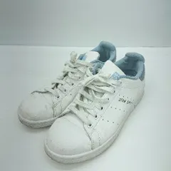 ◇ Θ adidas アディダス シリーズ名刻印 ローカットスニーカー サイズ23.5 ホワイト ライトブルー レディース E  【1501230035200】