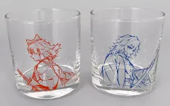 【中古】グラス 冨岡義勇＆錆兎 ペアグラスセット 「WEBSHOPくじ 鬼滅の刃 柱稽古編 第二話『水柱・冨岡義勇の痛み』柱描き下ろしイラスト」 B賞