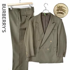 美品 バーバリーズ BURBERRYS ヴィンテージ オールド 90s 90年代 セットアップ 上下セット ダブルブレスト ダブル 金ボタン メタルボタン 背抜き 美品 メンズ BE4 Mサイズ相当