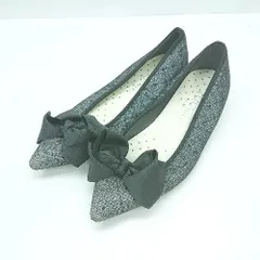 ◇ Θ artemis by DIANA ドット柄 ラメ素材 ポインテッドトゥ パンプス サイズ 22.5 ブラック レディース E  【1410290054109】