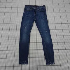 ◇ Θ ZARA ザラ ダメージ加工 ストレッチ デニム スキニー パンツ サイズEUR 36 USA 4 MEX 26 ブルー系 レディース E  【1509300009274】