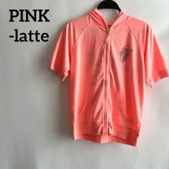 PINK-latteピンクラテピンク半袖パーカーフード付きMロゴ