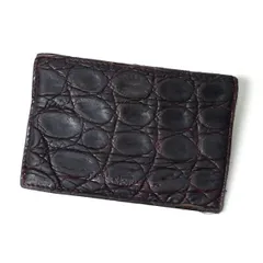 Salvatore Ferragamo クロコ型押しカードケース（濃茶）