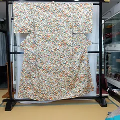 化繊　小紋　古典柄　身丈１５８㎝　裄６５㎝　Kー２９３