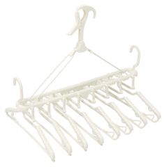 【特価商品】オーエ ポリプロピレン製 洗濯 物干し ハンガー ホワイト 約縦38.5×横53×奥行47cm HOS 8連 ベランダ用 手すりの高さで 干せる