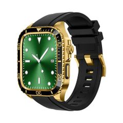 アップルウォッチバンド（Apple Watchバンド）ステンレスアーマーケース一体型バンド【TPUブラックベルト×ゴールドケース】44mm/45mm対応 [BELTIES]