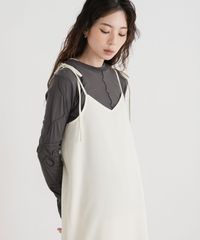 夢展望公式 [新品未使用] ツイルレースキャミワンピース [アイボリー] 他カラー別ページ有 rectangle ワンピース その他ワンピース（キャミソール・ベアトップ） 535212-01