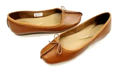 クラ－クス　Clarks　213F　TAN　24.0cm　リボン付きバレ－シュ－ズ