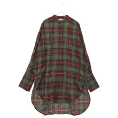 STELLA McCARTNEY (ステラマッカートニー) ハーフボタンチェック柄プルオーバー長袖シャツ グレー/レッド 459337 SJN02のサムネイル