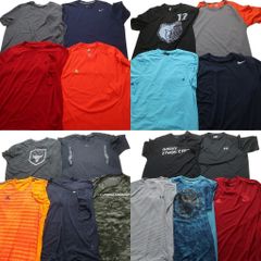 古着卸 まとめ売り ストレッチ素材 半袖Tシャツ 18枚セット (メンズ XL /L ) ナイキ アディダス ワンポイント 中古 古着 NB3978
